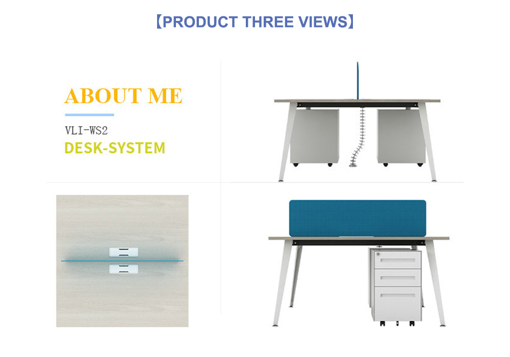 Commercial Office Furniture Aluminum Legs Modern Particle Board Workstation Desk