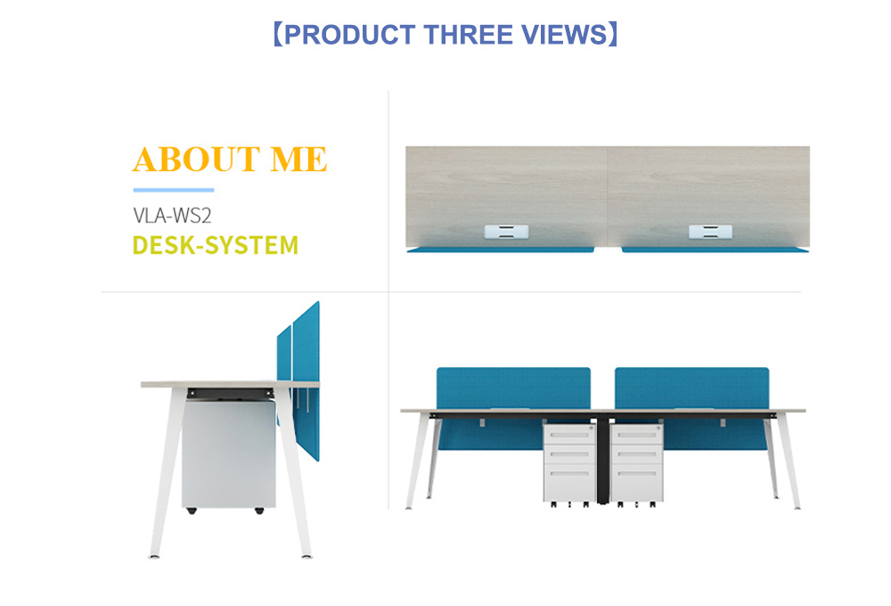 Morden Simple Table Design 3 Person Work Station Desk Office Furniture