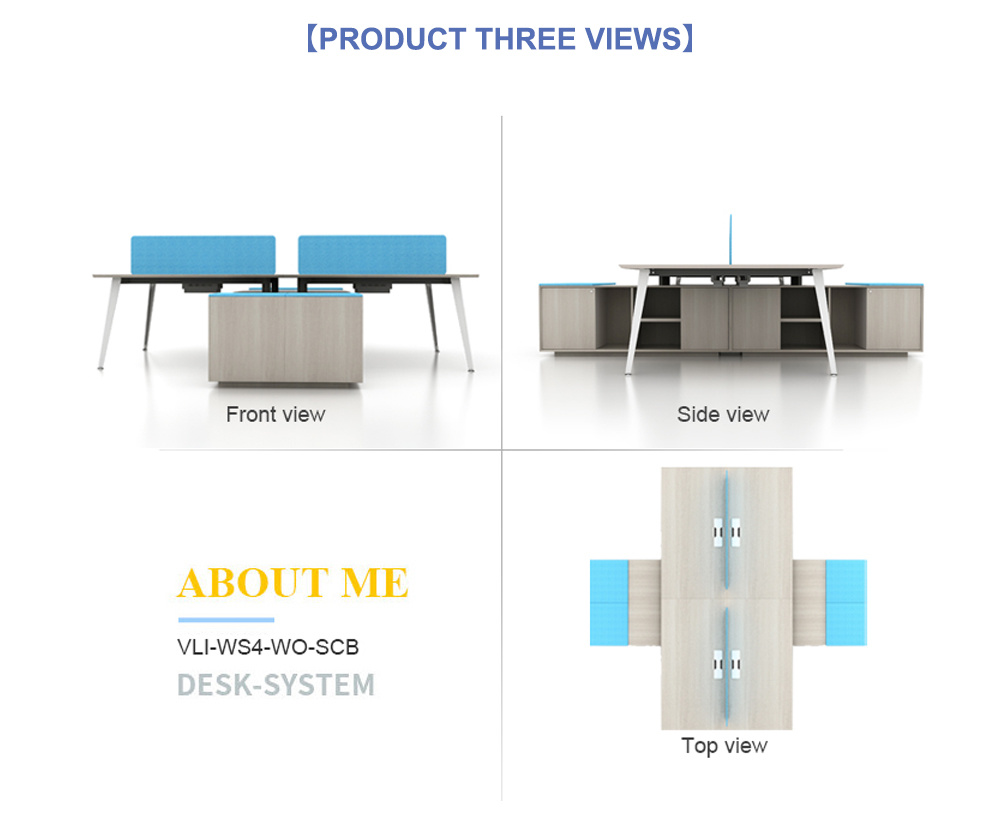 Wholesale Melamine Furniture Workstations Modular 4 Seat Office Desk