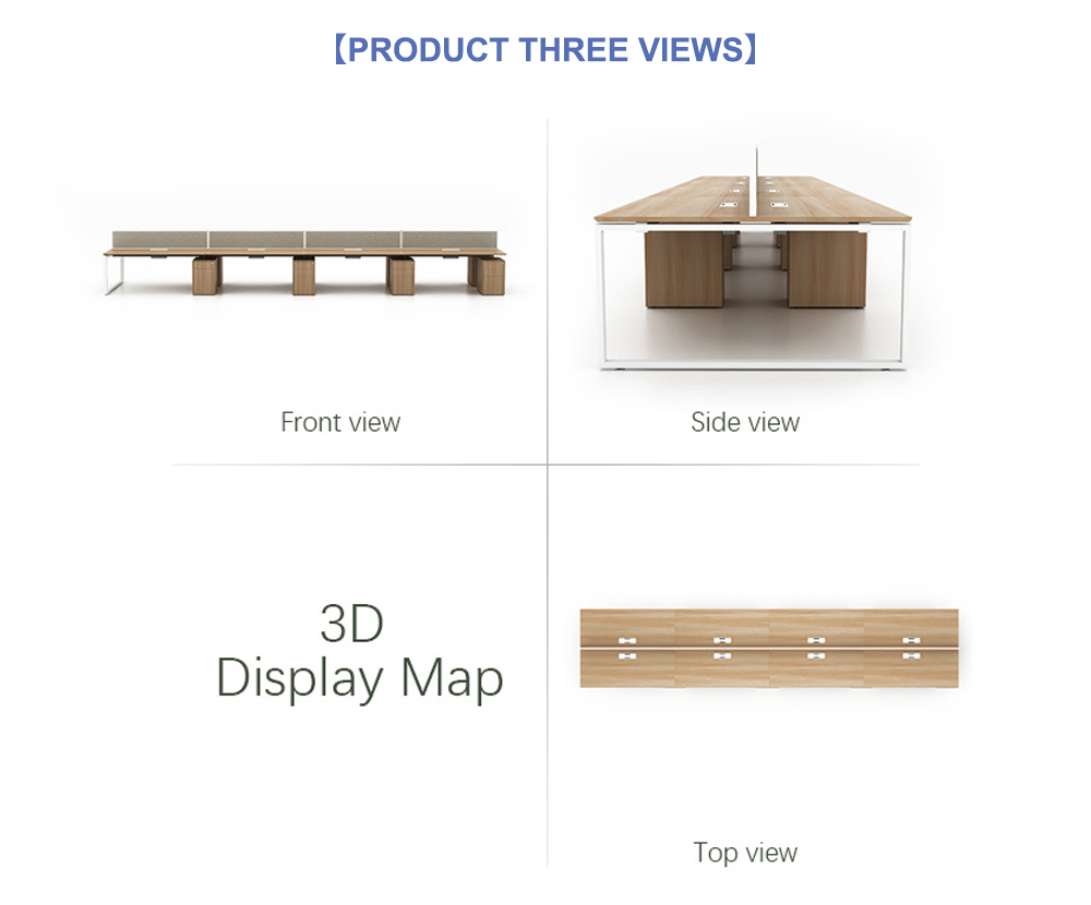 Commercial Furniture Large Storage Design Modern Office Desks 8 Person Workstation