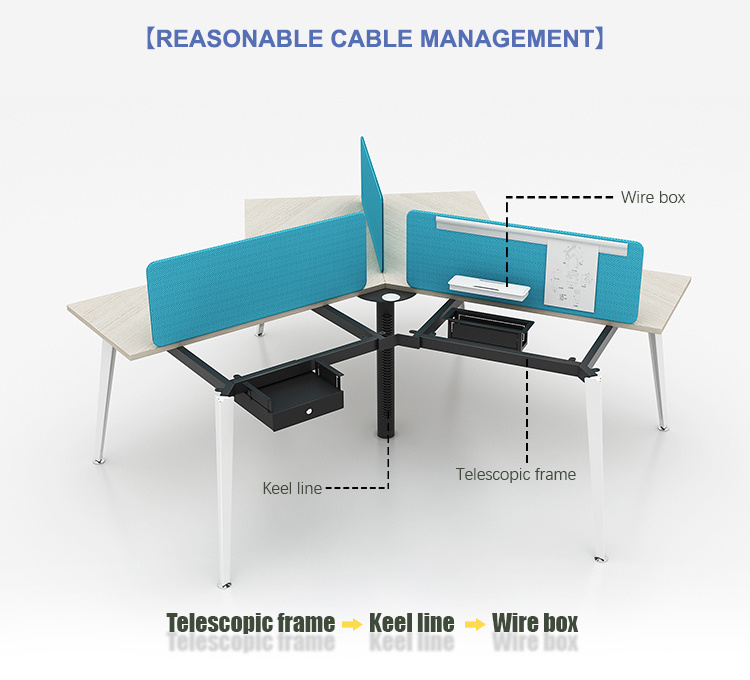 Office Furniture Manufacturer Modern Office Table 120 Degrees Staff Desk